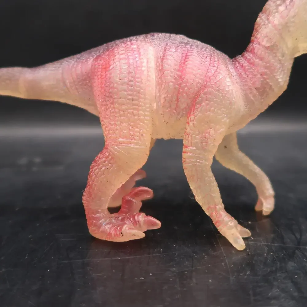 Translucent Plastic Dinosaur Figures Set of 2 Vtg Velociraptor China Chinasaur